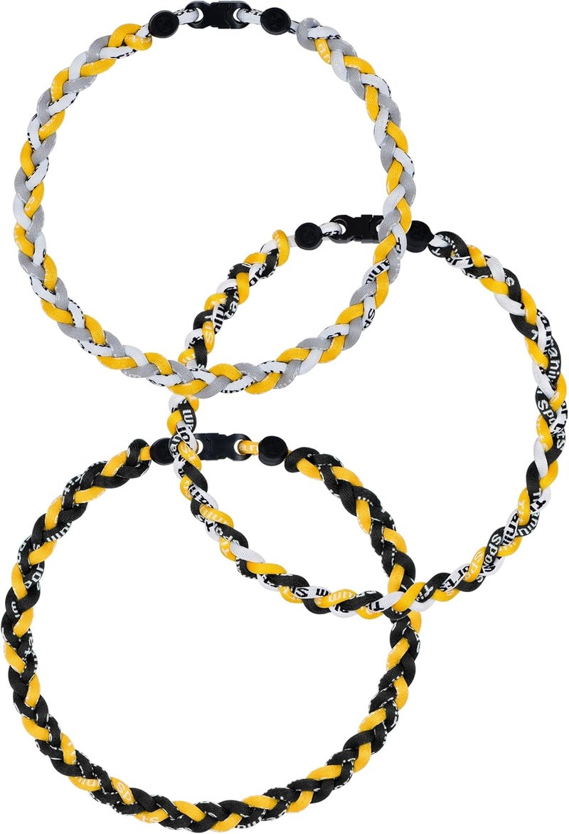 SUPBOMM 3 pcs Baseball Rope Necklaces, League Team Colors Braided Necklace, Baseball Team Gifts - Image 1